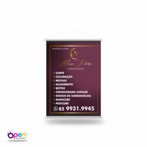 BANNER 50X70cm Lona Front 380g 50x70cm Colorido 1 lado  Madeira e cordão (banner) 
