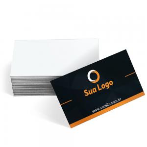 CARTÃO DE VISITA Papel Couchê - 100 unid Couchê 250g -80kg 90x48mm 4x0 (Colorido Frente) Sem Revestimento Corte Reto 
