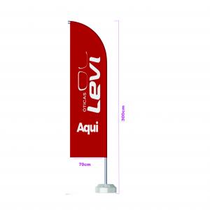 WIND BANNER - GRANDE- 70x300cm Tecido Tactel 70x300cm 4x4 (Colorido Frente e verso)  Haste na cor disponível - sem base 
