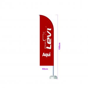 WIND BANNER - PEQUENO - 50x150cm Tecido Tactel 50x150cm 4x4 (Colorido Frente e verso)  Haste na cor disponível - sem base 